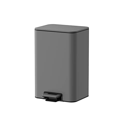 dvegGEE Mülleimer, Edelstahl Wohnzimmer Schlafzimmer Büro Papierkorb mit Deckel(Gris,12l) von dvegGEE