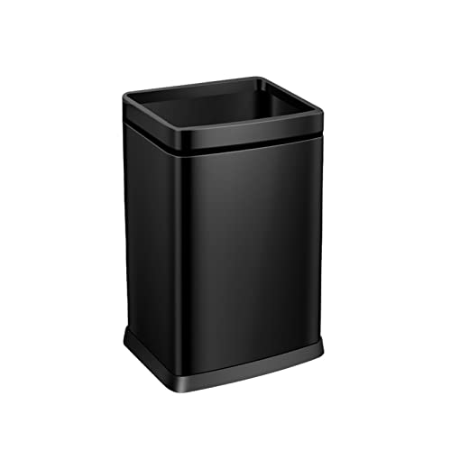 dvegGEE Mülleimer, Küchen- und Badezimmer-Papierkorb aus Edelstahl for das Büro, for den Heim- oder Bürogebrauch(Black 18L) von dvegGEE