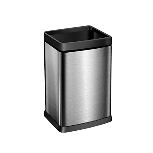 dvegGEE Mülleimer, Küchen- und Badezimmer-Papierkorb aus Edelstahl for das Büro, for den Heim- oder Bürogebrauch(Silver 12L) von dvegGEE