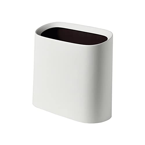 dvegGEE Mülleimer, Schlitz-Mülleimer for Haushalt, Innenbereich, Büro, unbedeckter ovaler Papierkorb aus Kunststoff(White) von dvegGEE