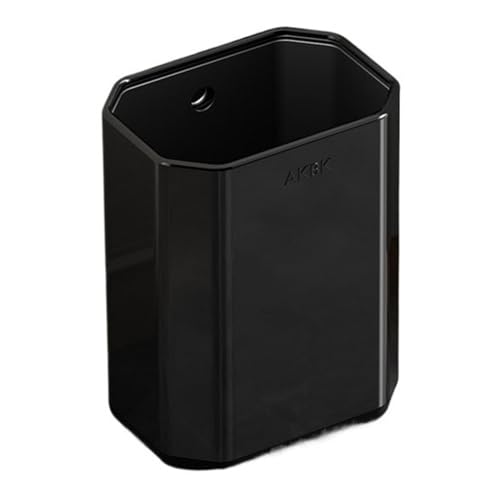 dvegGEE Mülleimer, achteckiges Metall mit Innenauskleidung, schmaler Mülleimer aus gebürstetem Edelstahl(Black,12 L) von dvegGEE
