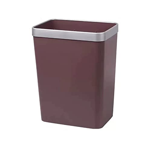 dvegGEE Mülleimer, einfacher Haushaltsmülleimer, rechteckiger Papierkorb ohne Deckel(Brown,L) von dvegGEE