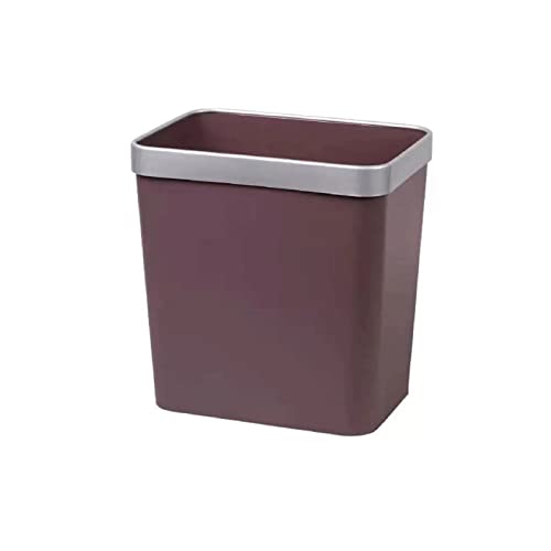 dvegGEE Mülleimer, einfacher Haushaltsmülleimer, rechteckiger Papierkorb ohne Deckel(Brown,S) von dvegGEE