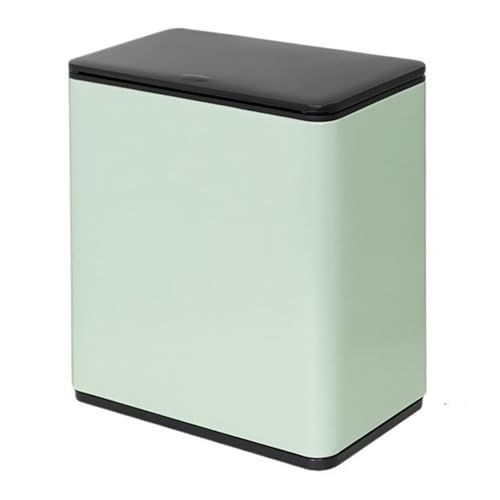 dvegGEE Mülleimer, moderner Abfalleimer aus Metall mit Druckdeckel und herausnehmbarem Inneneimer(Light Green) von dvegGEE