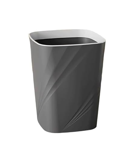 dvegGEE Mülleimer, quadratischer Kunststoff ohne Deckel mit Druckring-Papierkorb for Zuhause, Küche, Büro(Black,S) von dvegGEE
