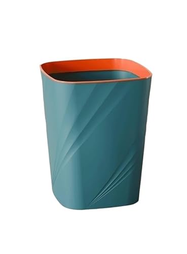 dvegGEE Mülleimer, quadratischer Kunststoff ohne Deckel mit Druckring-Papierkorb for Zuhause, Küche, Büro(Green,S) von dvegGEE