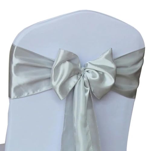 dvegGEE Stuhlschärpe, 10 Stück Satin-Stuhlschärpen for Empfang, Restaurant, Eventdekoration, Bankett, Party, Hoteldekoration(Gray) von dvegGEE