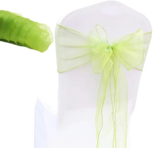 dvegGEE Stuhlschärpe, 10 Stück Stuhlschärpen Knotenbänder for Bankett-Event-Dekoration Heimtextilienbezug(Grass Green) von dvegGEE