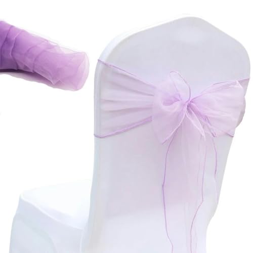 dvegGEE Stuhlschärpe, 10 Stück Stuhlschärpen Knotenbänder for Bankett-Event-Dekoration Heimtextilienbezug(Lavender) von dvegGEE