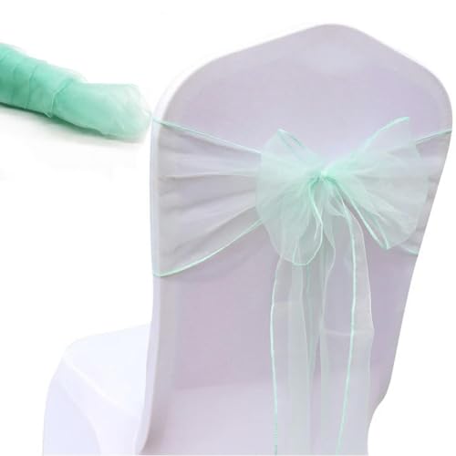 dvegGEE Stuhlschärpe, 10 Stück Stuhlschärpen Knotenbänder for Bankett-Event-Dekoration Heimtextilienbezug(Mint Green) von dvegGEE