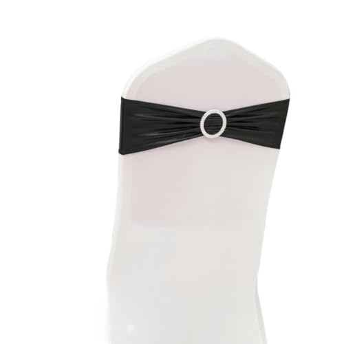 dvegGEE Stuhlschärpe, 10 Teile/los Stuhlschärpen Dekoration Spandex Abdeckung Band for Party Decor(Black) von dvegGEE