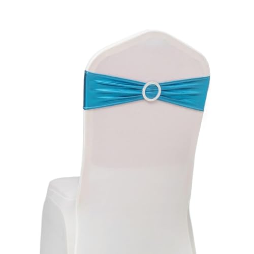 dvegGEE Stuhlschärpe, 10 Teile/los Stuhlschärpen Dekoration Spandex Abdeckung Band for Party Decor(Lake Blue) von dvegGEE