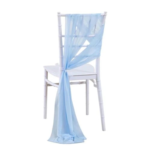 dvegGEE Stuhlschärpe, 12 Stück, Stuhlschärpen, Zeremonie-Gang-Dekoration for Brautparty, Hotel, Chiffon-Dekor(12pcs Sky Blue) von dvegGEE