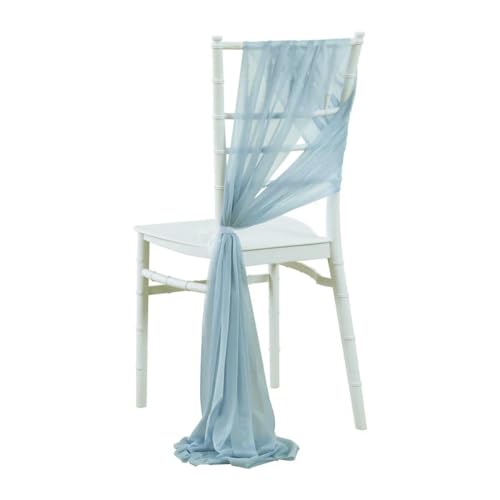 dvegGEE Stuhlschärpe, 12 Stück weiße Stuhlschärpen, Zeremonie-Gang-Dekoration for Brautparty, Hotel, Chiffon-Dekor(12pcs Grayish Blue) von dvegGEE