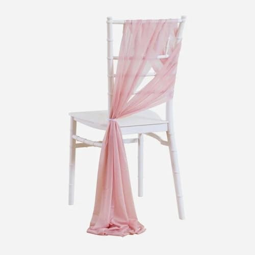 dvegGEE Stuhlschärpe, 12 Stück weiße Stuhlschärpen, Zeremonie-Gang-Dekoration for Brautparty, Hotel, Chiffon-Dekor(12pcs Light Pink) von dvegGEE