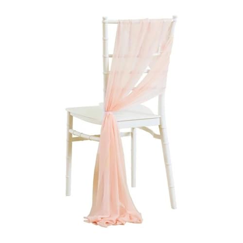 dvegGEE Stuhlschärpe, 12 Stück weiße Stuhlschärpen, Zeremonie-Gang-Dekoration for Brautparty, Hotel, Chiffon-Dekor(12pcs Pastel Pink) von dvegGEE