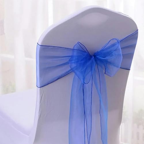 dvegGEE Stuhlschärpe, 25 Stück Chiffon-Stühle-Schärpen, Stuhlschärpen-Abdeckungen, Band, Party-Gang-Dekoration(Dark Blue25pcs) von dvegGEE