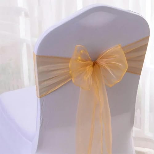 dvegGEE Stuhlschärpen, 10–50 Stück for Party-Event-Bankett-Dekoration, Hotel-Outdoor-Dekoration(Gold,50pcs) von dvegGEE