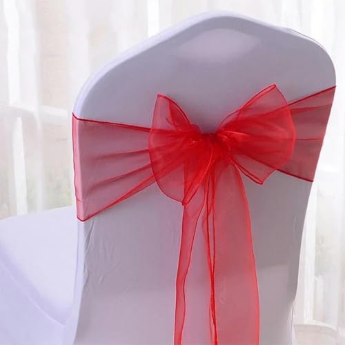 dvegGEE Stuhlschärpen, 10–50 Stück for Party-Event-Bankett-Dekoration, Hotel-Outdoor-Dekoration(Red,50pcs) von dvegGEE