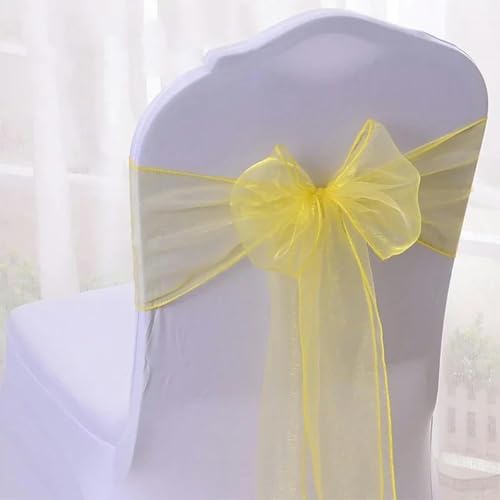 dvegGEE Stuhlschärpen, 10–50 Stück for Party-Event-Bankett-Dekoration, Hotel-Outdoor-Dekoration(Yellow,10 pcs) von dvegGEE