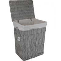 Wäschekorb Wäschetruhe Grau Weide Mit Wäschesack Deckel Handgriffe 40x30 H.55 von dvier24