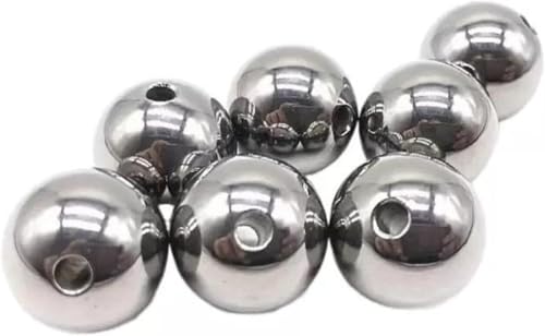 Stahlkugel, Kugellager, 304 Edelstahlkugeln mit gebohrten Löchern ohne Gewinde, 2 mm, 5 mm, 10 mm, 15 mm, 19 mm, 20 mm, schwach magnetisch, Durchgangsloch-Stahlperlen(20mmx3mm 3pcs) von dvkGKLVq