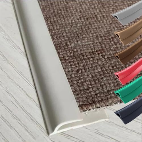 Boden Übergangsstreifen, Selbstklebende Teppichboden-Übergangsleiste schneidbar, PVC-Teppichrandleiste von dvnFWKc