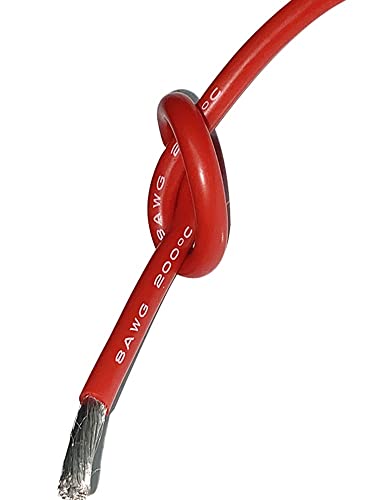 Gauge Kupferdraht, 1M Silikondraht 12AWG 14AWG 15AWG 16AWG 18AWG 20AWG 22AWG 26AWG 28AWG 30AWG Schwarz Rot Hitzebeständiges weiches Silikon-Silicagel-Kabel(Red,24awg) von dvnFWKc