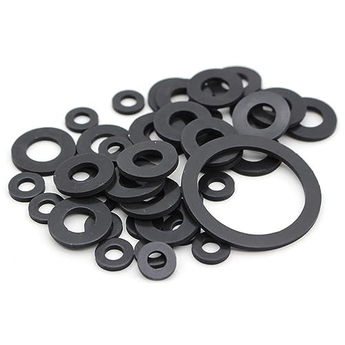 Gummischeiben Sortiment Kit, 10 teile/satz Schwarz Gummi Flache Dichtung Schraube Washer Schlauch Sanitär Wasserhahn Dichtung Washer Wasserdichte Abdichtung O-Ring M2 M3 M4 M5 M6 M8 M10 M12(4x10x3mm) von dvnFWKc