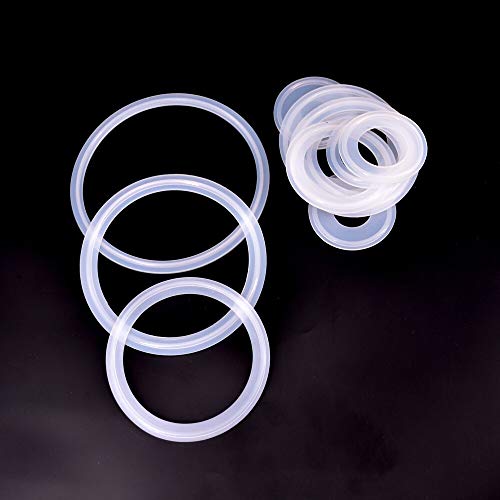Gummischeiben Sortiment Kit, 5Pcs Silikon Dichtung 1/2 "3/4" 1 "1.5" 2 "2.5" 3 "3.5" 4 "Tri Clamp Sanitär Washer Streifen Homebrew Dioptrien Ferrule(76x91mm) von dvnFWKc