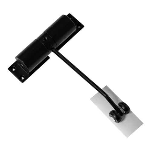 Hardware Tür Schließer, Türschließer, einstellbare automatische Feder aus Edelstahl mit Dämpfung und leichtem Schließer(Black Round) von dvnFWKc