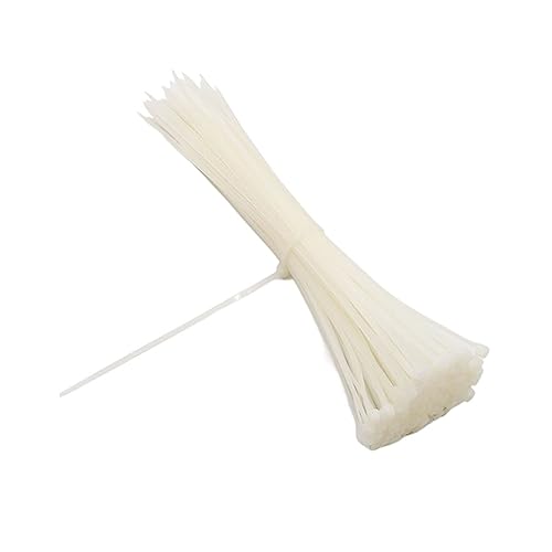 Reißverschluss Krawatten sortiert, 100 STÜCKE 3 X 60-200mm Weiß Schwarz Milch Kabel Draht Kabelbinder Selbstsichernde Nylon(White,3 x 80mm) von dvnFWKc