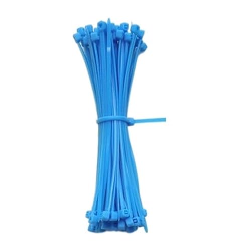 Reißverschluss Krawatten sortiert, 100 stücke 3/4x100-200 Selbstsichernde Nylon Kabelbinder Kunststoff Draht Bindung Wrap Straps(Blue,4x200mm) von dvnFWKc