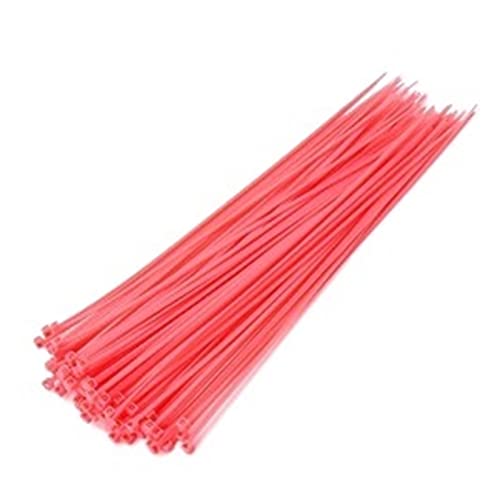 Reißverschluss Krawatten sortiert, 100 stücke 3/4x100-200 Selbstsichernde Nylon Kabelbinder Kunststoff Draht Bindung Wrap Straps(Pink,4x200mm) von dvnFWKc