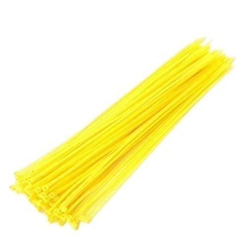 Reißverschluss Krawatten sortiert, 100 stücke 3/4x100-200 Selbstsichernde Nylon Kabelbinder Kunststoff Draht Bindung Wrap Straps(Yellow,4x200mm) von dvnFWKc