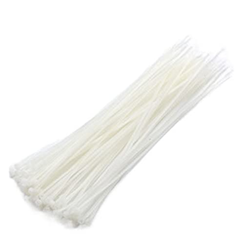 Reißverschluss Krawatten sortiert, 100 stücke Selbst Locking Nylon Kabel TiesPlastic Zip Krawatte Bindung Wrap Straps DIY Befestigen(White,3x200mm) von dvnFWKc