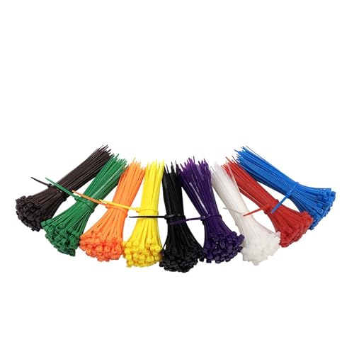 Reißverschluss Krawatten sortiert, 100 teile/beutel 8 Farbe Selbstsichernde Nylon Draht Kabelbinder Weiß Schwarz Veranstalter Befestigen(Brown 100pcs) von dvnFWKc