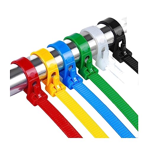Reißverschluss Krawatten sortiert, 100PCS Kabelbinder Self-Locking Kunststoff Nylon Krawatte Organizer Tidy Lock Strap Zip(Yellow 100pcs,8X250 Width 7.5mm) von dvnFWKc