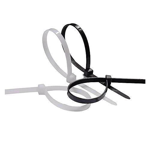 Reißverschluss Krawatten sortiert, 100Pcs 3X80/3X100/4X100/4X200 Selbstsichernde Nylon Kabelbinder Flammschutzmittel Zip Loop Draht(Black,4X150) von dvnFWKc