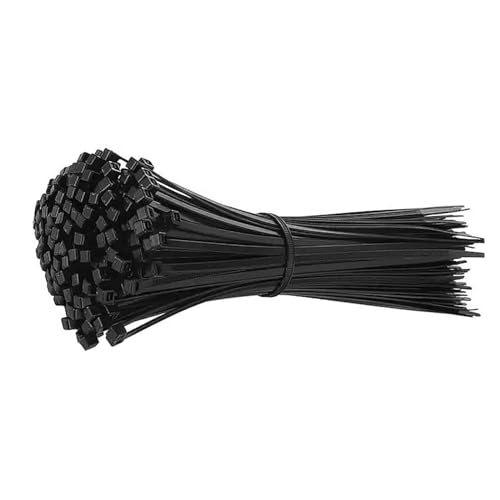 Reißverschluss Krawatten sortiert, 100Pcs Kabelbinder Self-Locking Kunststoff Nylon Draht Zip Tie Klemmen Befestigungs Ring(Black,5x150mm 100Pcs) von dvnFWKc