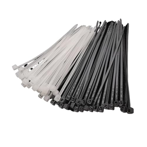 Reißverschluss Krawatten sortiert, 100Pcs Self-Locking Kunststoff Nylon Kabelbinder Bindung Riemen Befestigungs Ring(Black,3x200 width 1.8mm) von dvnFWKc