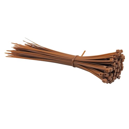 Reißverschluss Krawatten sortiert, 3 * 200mm Selbst-Locking Nylon Kabelbinder 100 stücke Kunststoff Zip Tie Bindung Wrap Straps(Brown) von dvnFWKc