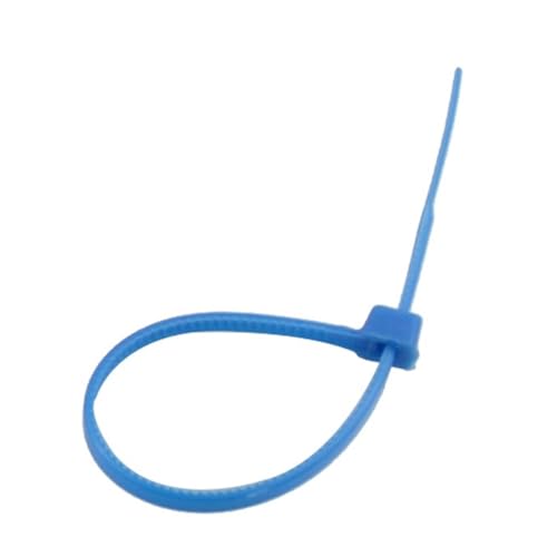 Reißverschluss Krawatten sortiert, 3 x 100 mm selbstsichernde Nylon-Kabelbinder, Stück, bunte Kabelbinderschlaufe for ordentliche Drähte(Blue) von dvnFWKc