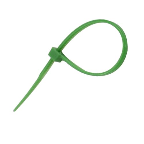Reißverschluss Krawatten sortiert, 3 x 100 mm selbstsichernde Nylon-Kabelbinder, Stück, bunte Kabelbinderschlaufe for ordentliche Drähte(Green) von dvnFWKc