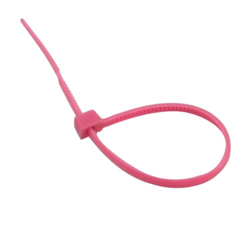Reißverschluss Krawatten sortiert, 3 x 100 mm selbstsichernde Nylon-Kabelbinder, Stück, bunte Kabelbinderschlaufe for ordentliche Drähte(Pink) von dvnFWKc