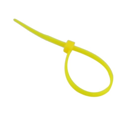 Reißverschluss Krawatten sortiert, 3 x 100 mm selbstsichernde Nylon-Kabelbinder, Stück, bunte Kabelbinderschlaufe for ordentliche Drähte(Yellow) von dvnFWKc