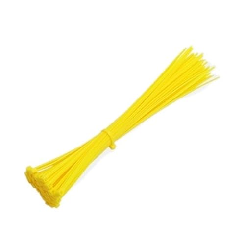 Reißverschluss Krawatten sortiert, 3x200 selbstsichernde Nylon-Kabelbinder, 100 Stück, Kunststoff-Kabelbinder, Drahtbindung, Wickelgurte(Yellow) von dvnFWKc