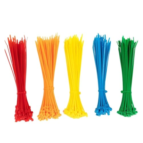 Reißverschluss Krawatten sortiert, 500 Stück selbstsichernde Nylon-Krawatten, Drahtkabel, Reißverschluss, selbstsichernder Organizer, 9 Farben(Green,3X200mm) von dvnFWKc