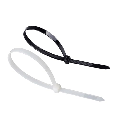 Reißverschluss Krawatten sortiert, Selbstsichernde Kunststoff-Nylon-Kabelbinder Industrielle Bindung Befestigung Wicklung Reißverschluss Draht Kit(White,4x500 3.6mm (100pcs)) von dvnFWKc