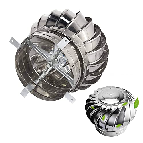 Rotierende Windturbinen, Edelstahl-Abluftkappe for Dachkamin, Belüftungskappe dreht sich automatisch durch Wind/Luftstrom Rotierende Windturbinen, Edelstahl-Abluftkappe for Dachkamin, Belüftungskappe dreht sich automatisch durch Wind/Luftstrom von dvnFWKc